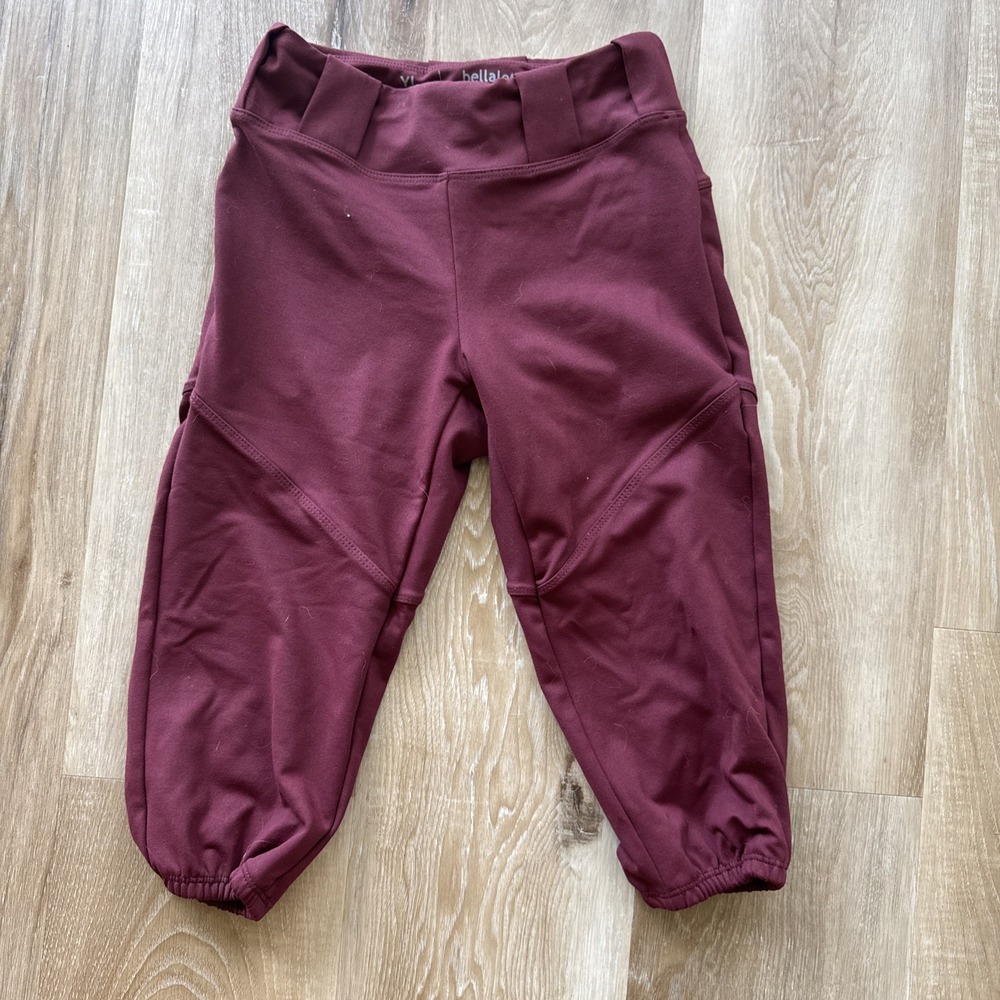 Bellalete Softball Pants Maroon Burgandy Red Youth Medium